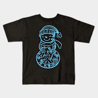 Full bodied snowman with winter Kids T-Shirt